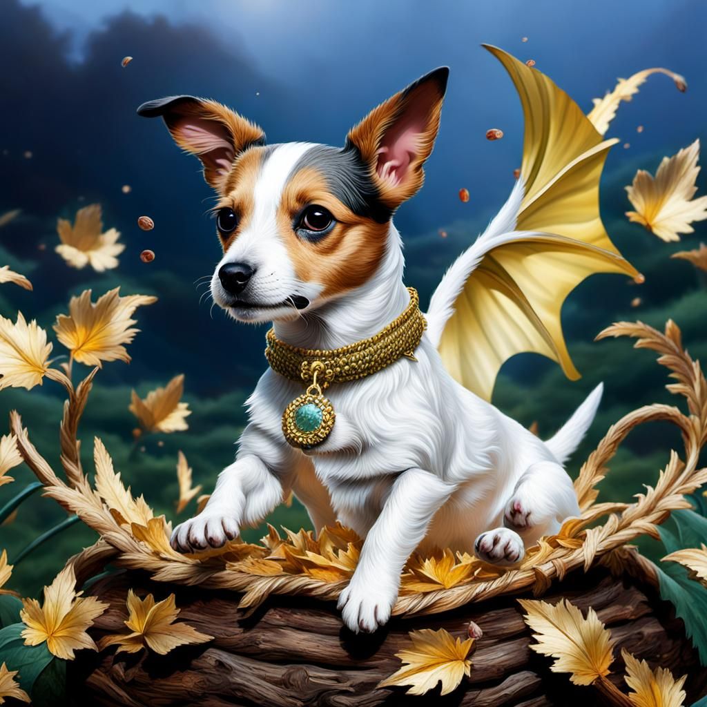 Jack Russell Chase in Autumn Meadow