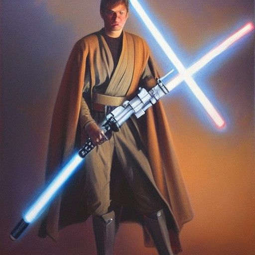 Lightsaber as Oil Painting by James Gurney