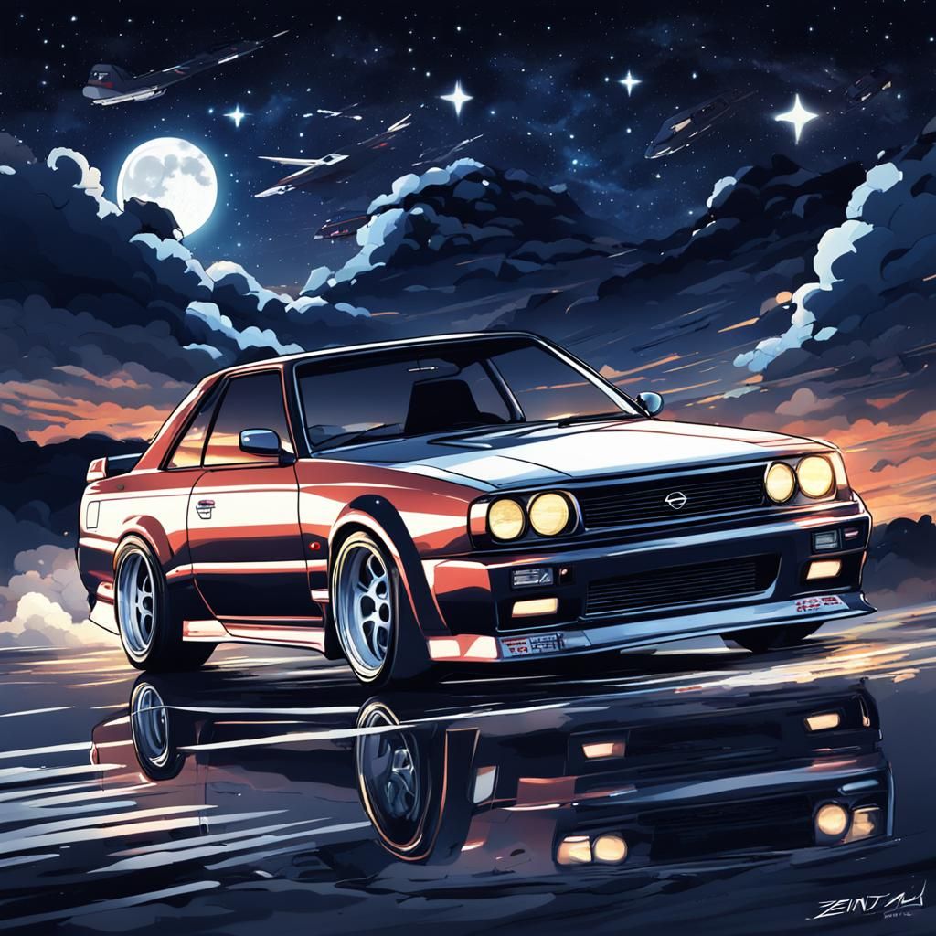 Nissan Skyline Drifting: Anime Key Visual