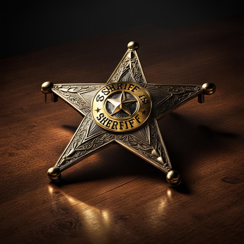 Detailed Sheriff Star with Dramatic Lighting