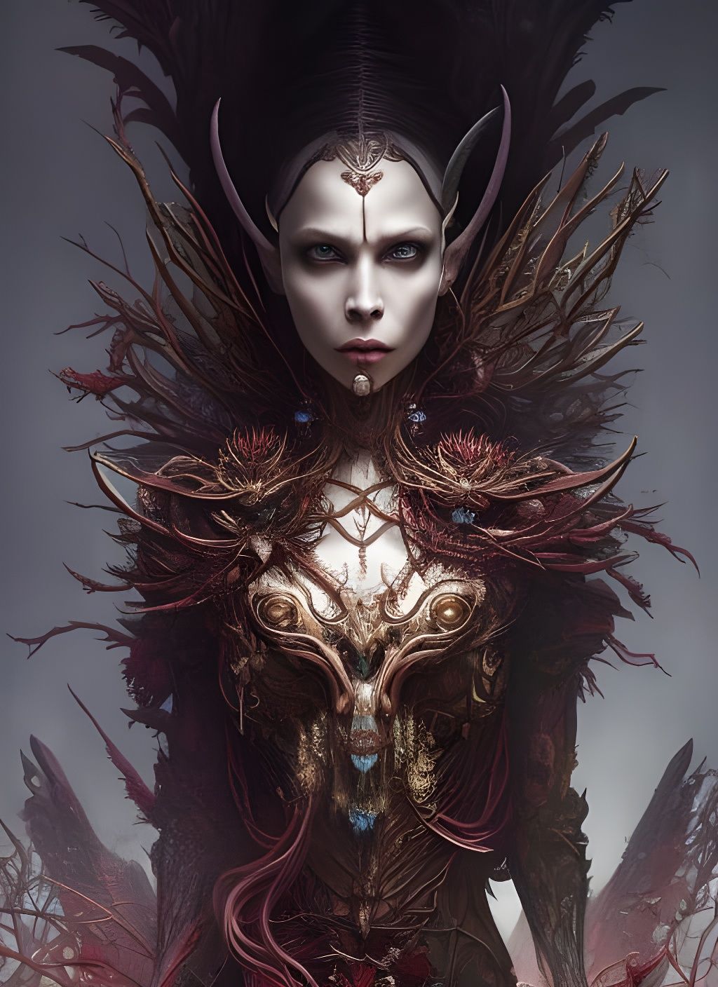 Cyborg Elf Warrior: Hyperdetailed Digital Illustration