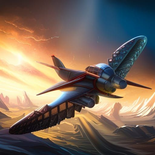 Fantastical Airplane Concept Art in Deep Color