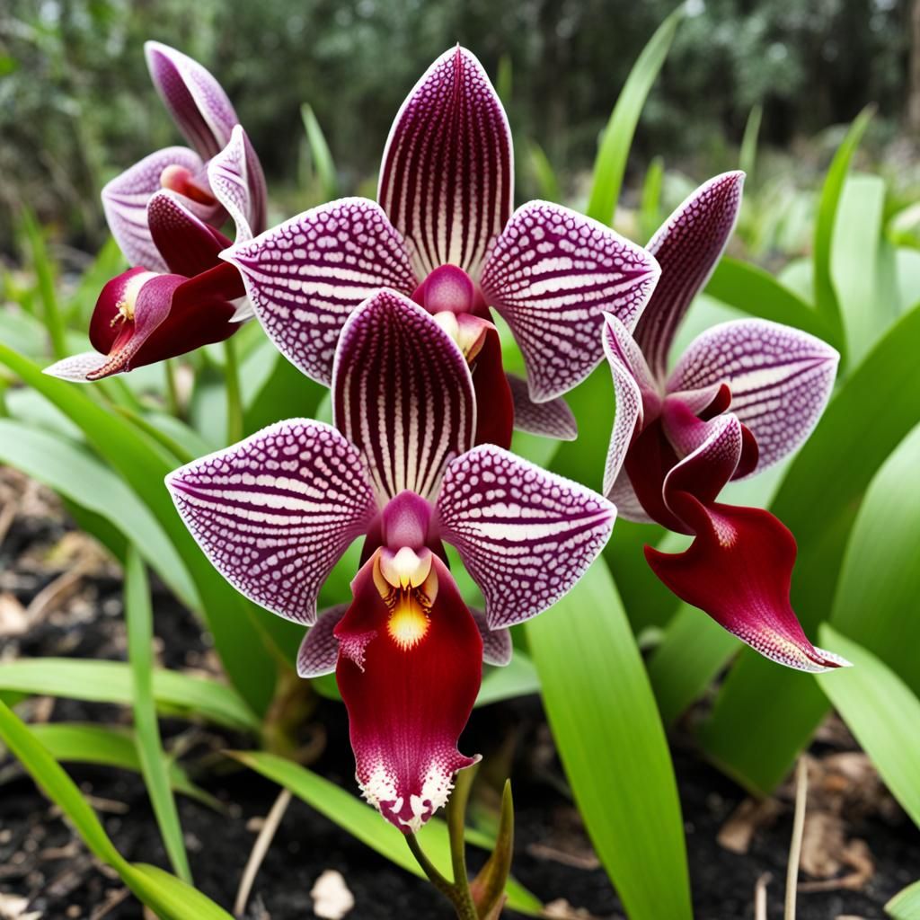 Exotic Dracula Saulii Orchid in Bloom