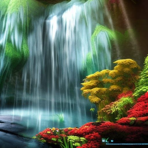 Hyper-Realistic Waterfall Concept Art in Unreal Engine