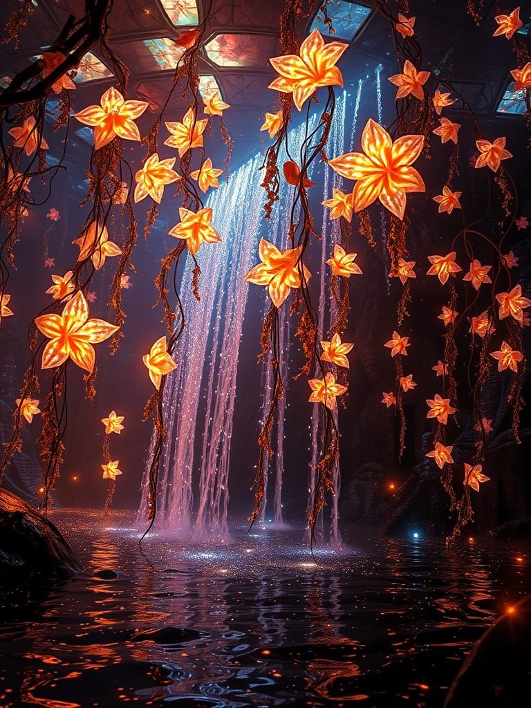 Hyperrealistic Futuristic Dreamscape with Stained Glass and ...