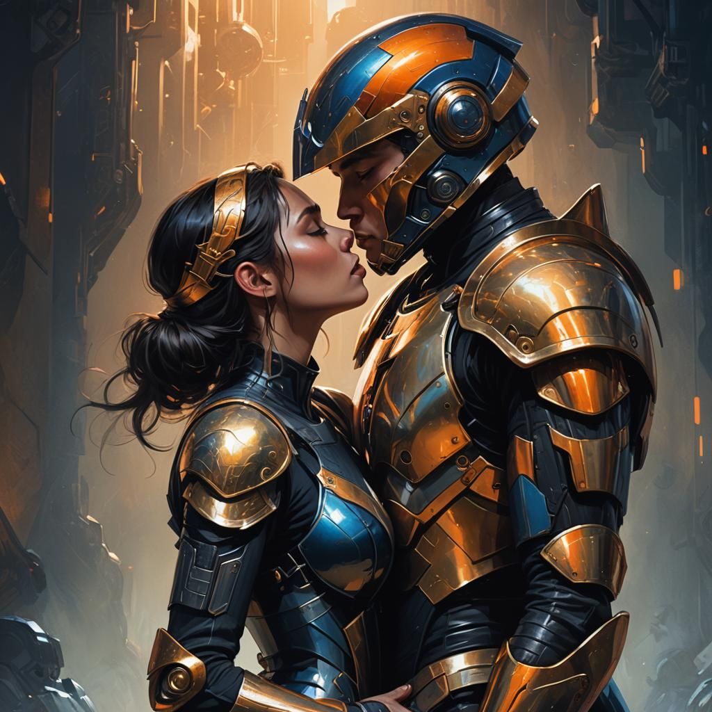 Pregnant Woman in Futuristic Armor: Fantasy Concept Art