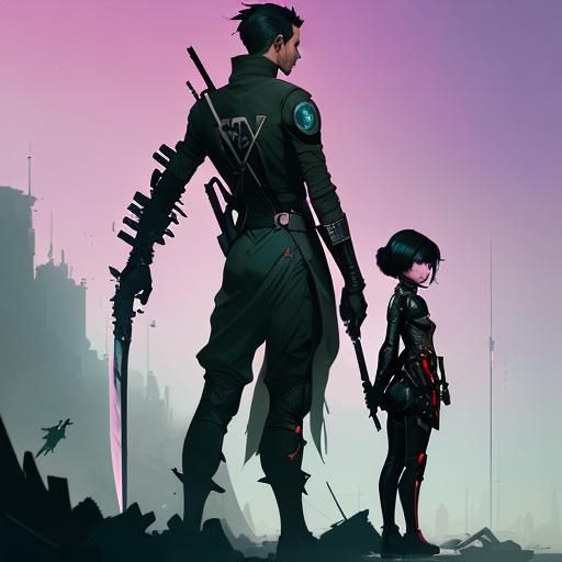 Future Freedom Fighters with Swords, Detailed 8k