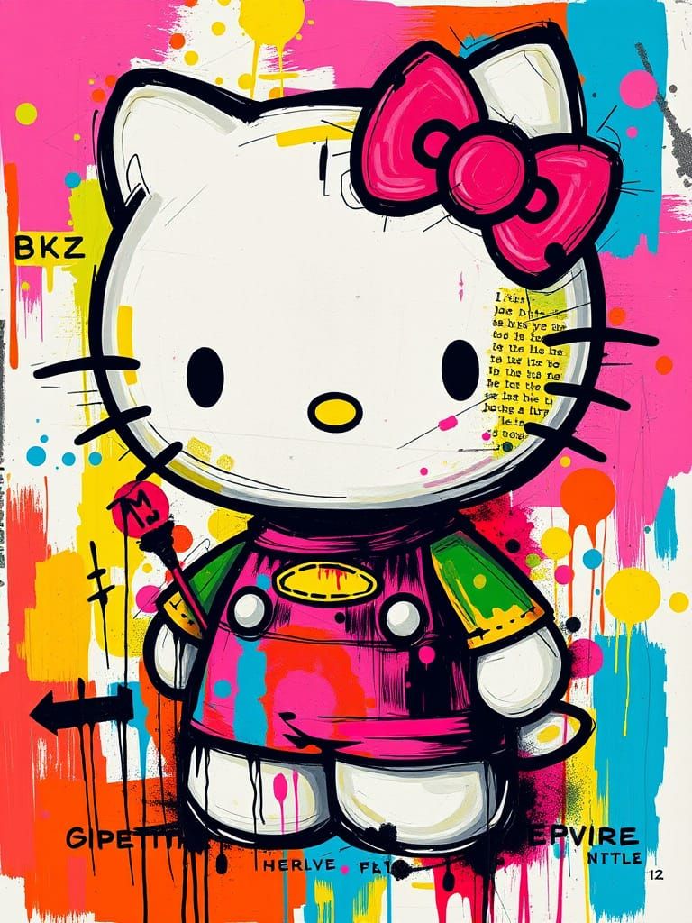 Hello Kitty in Fauvist Pop Art Style