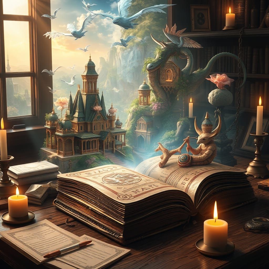 Enchanted World Emerges from Ancient Tome as 3D Anime Art