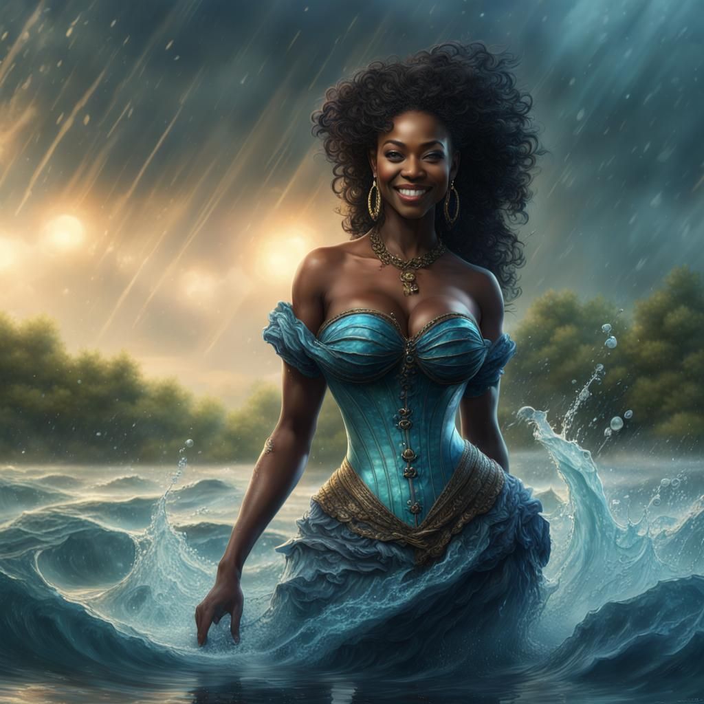 Captivating Water Elemental in an Unreal Engine Fantasy