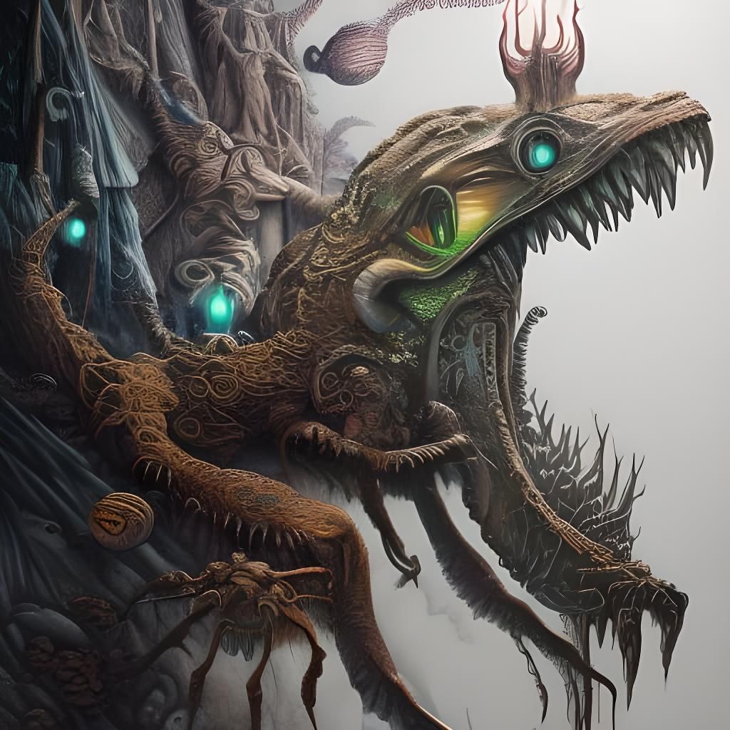 Cyborg Crocodile's Winter Wonderland: Crayon Art