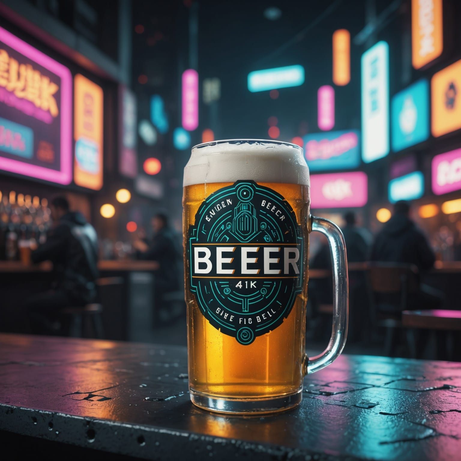 Cyberpunk Beer Still Life in 4K