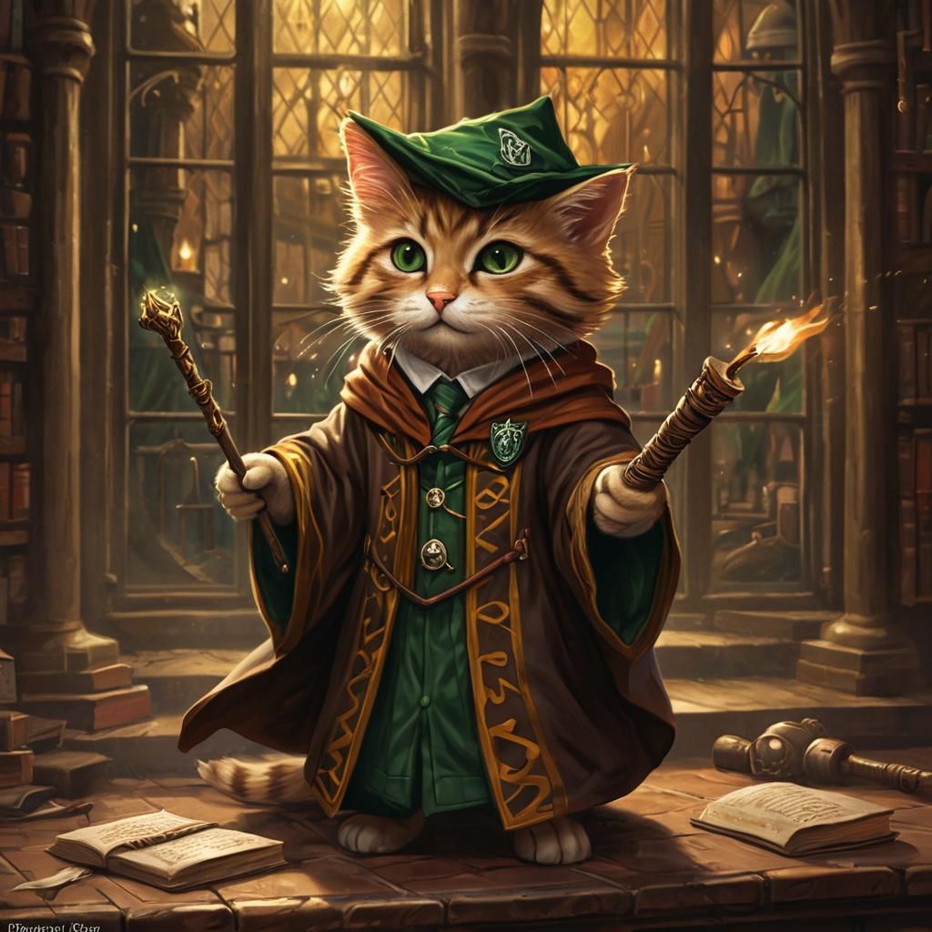 A kitten in slytherin clothing