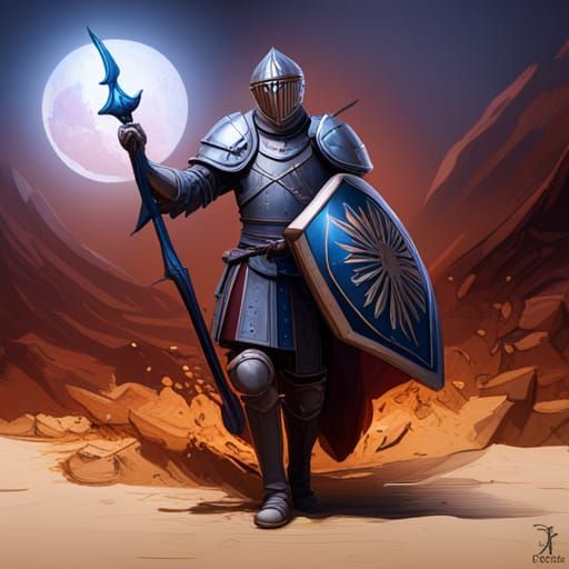 Epic Medieval Knight in Dark Fantasy Style
