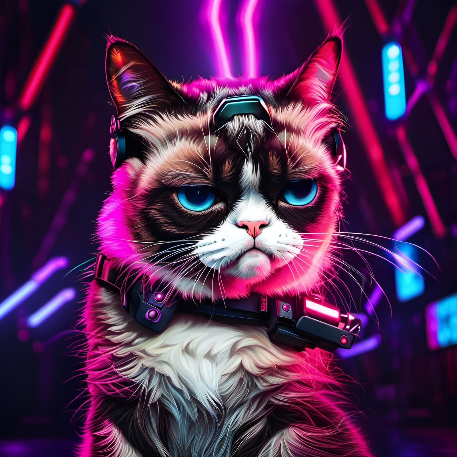 Cyberpunk Grumpy Cat,