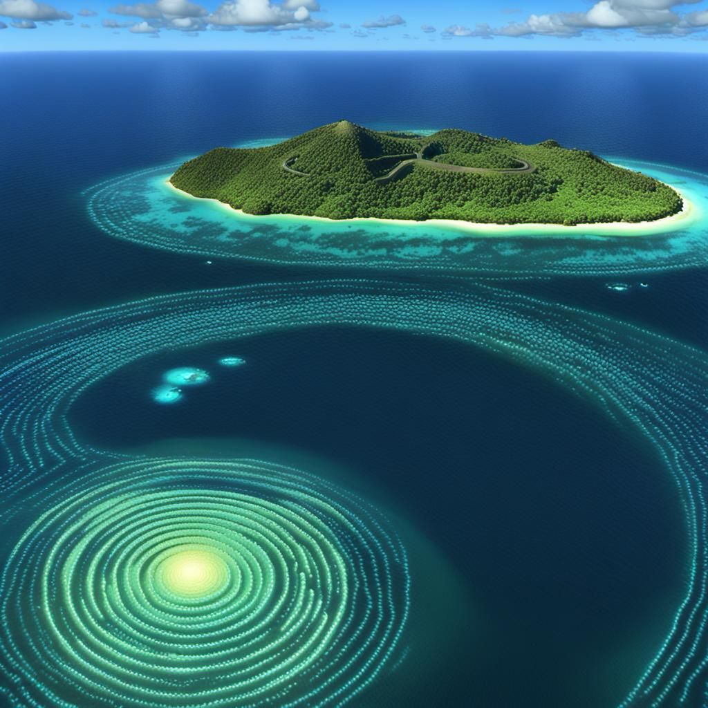 Time Portal Island: A 3D Digital Art Concept