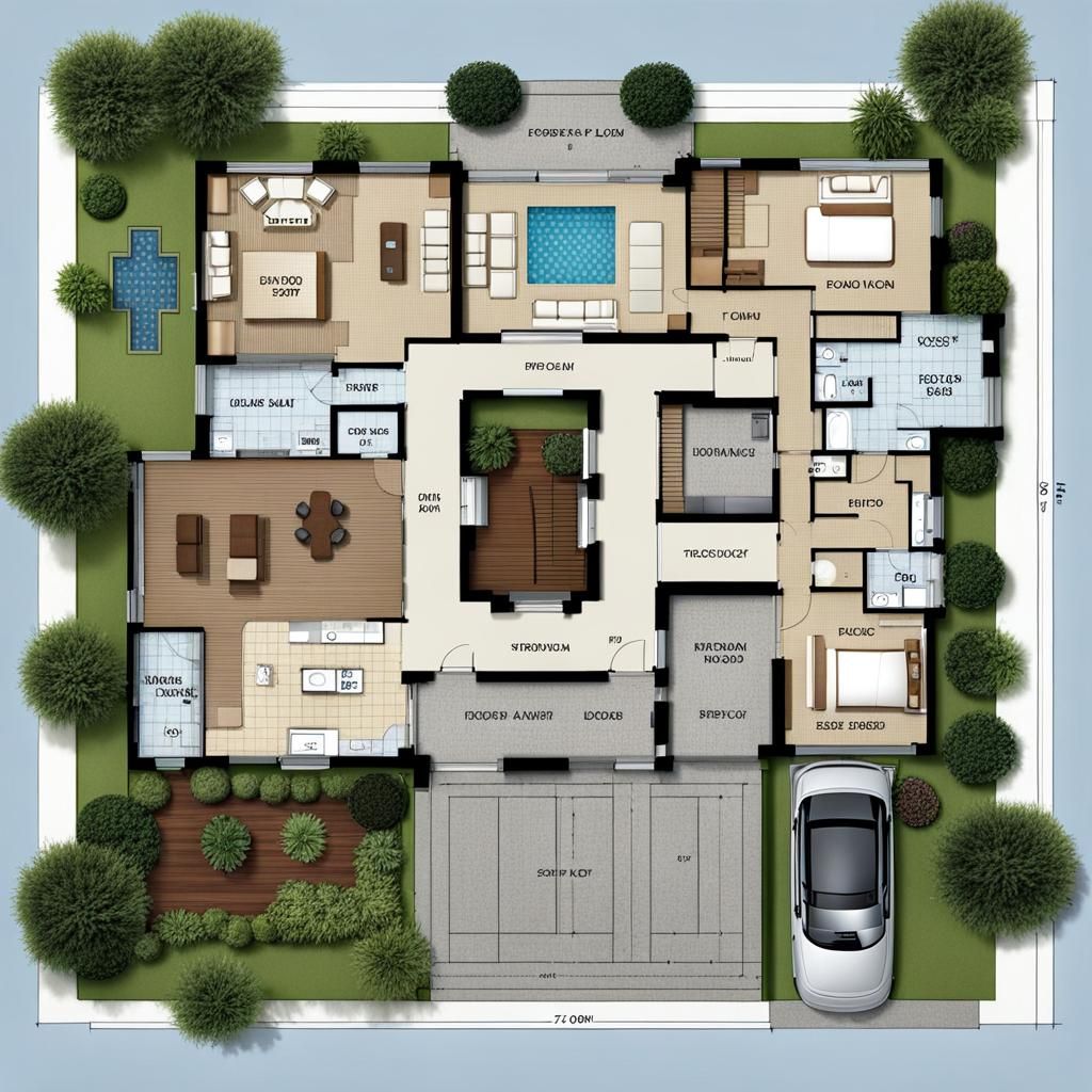 Residential Floor Plan with Entrance Lobby Design