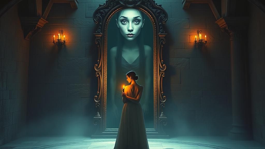 Mystical Castle Sleepwalker's Terrifying Reflection
