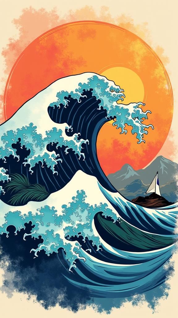 Surfer Brand T-Shirt Design with Abstract Art