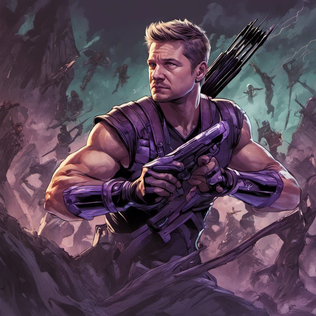 Hawkeye Comic Book Art in Deep Color