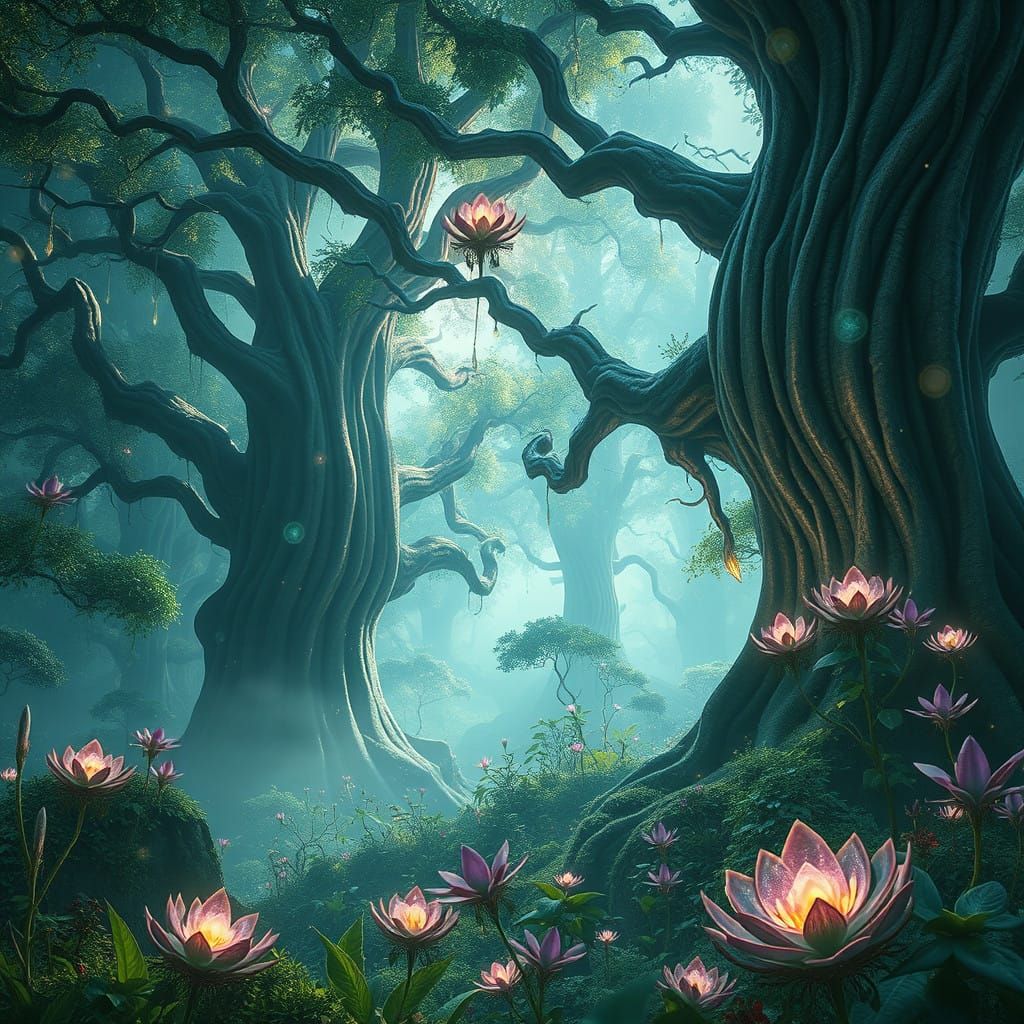 Ancient Trees Awaken in a Vibrant, Ethereal World