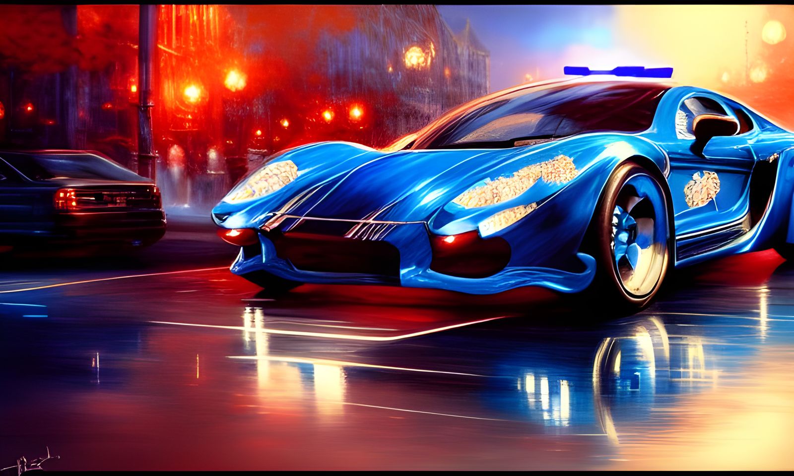 Detailed Police Escort in Rich Colors