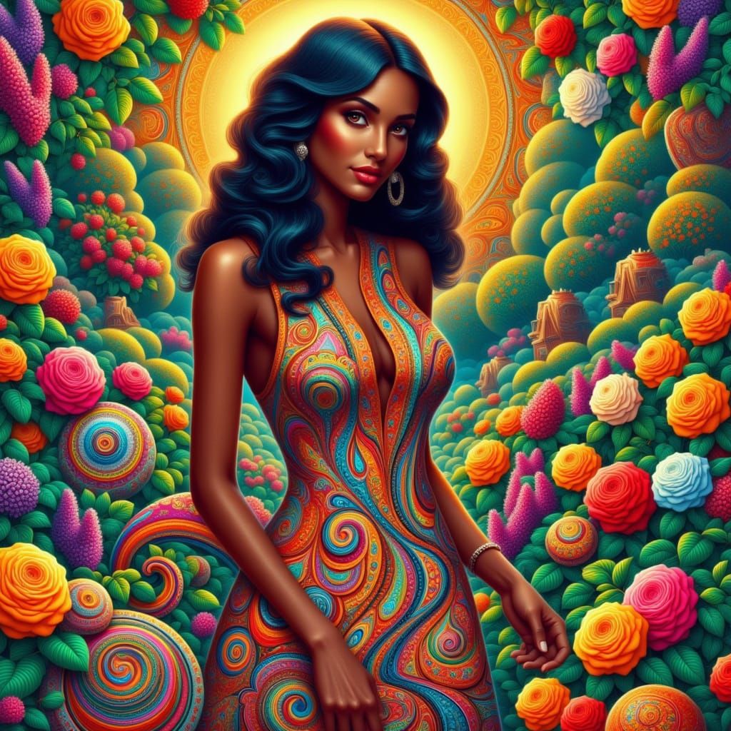 <lora:Paisley Flux:1.0> #black-woman