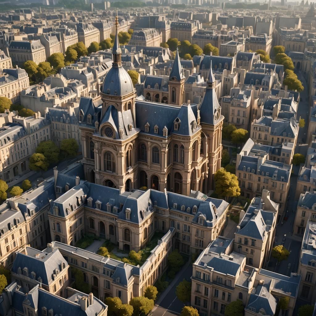 Fantastical Paris School in Detailed Matte Painting