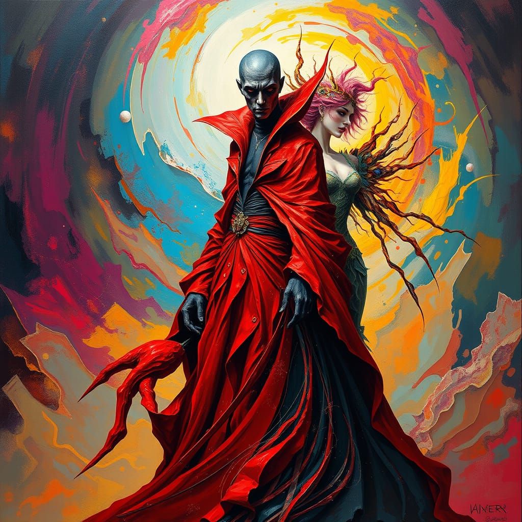 Ethereal Rebel in a Surrealist Dreamscape