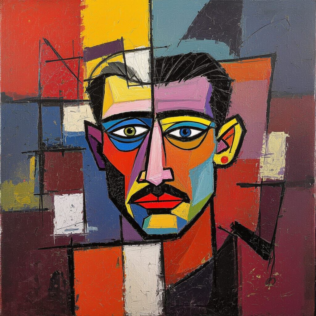 Vibrant Neo-Expressionist Abstract Oil Painting