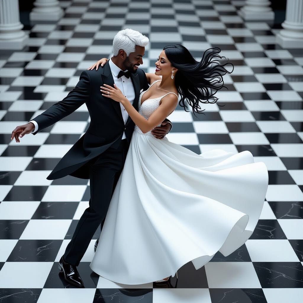 Monochromatic Dance on Checkerboard Floor