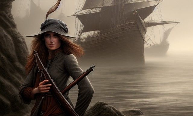 Fantasy Thief Runs Through Misty Oriental Market