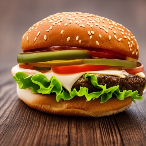 Mouthwatering Hamburger in Professional Photography Style