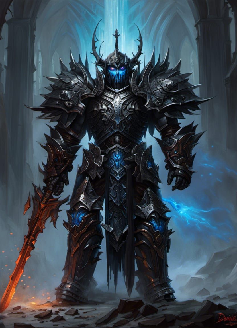 Death Knight in Obsidian Armor, Detailed 8K