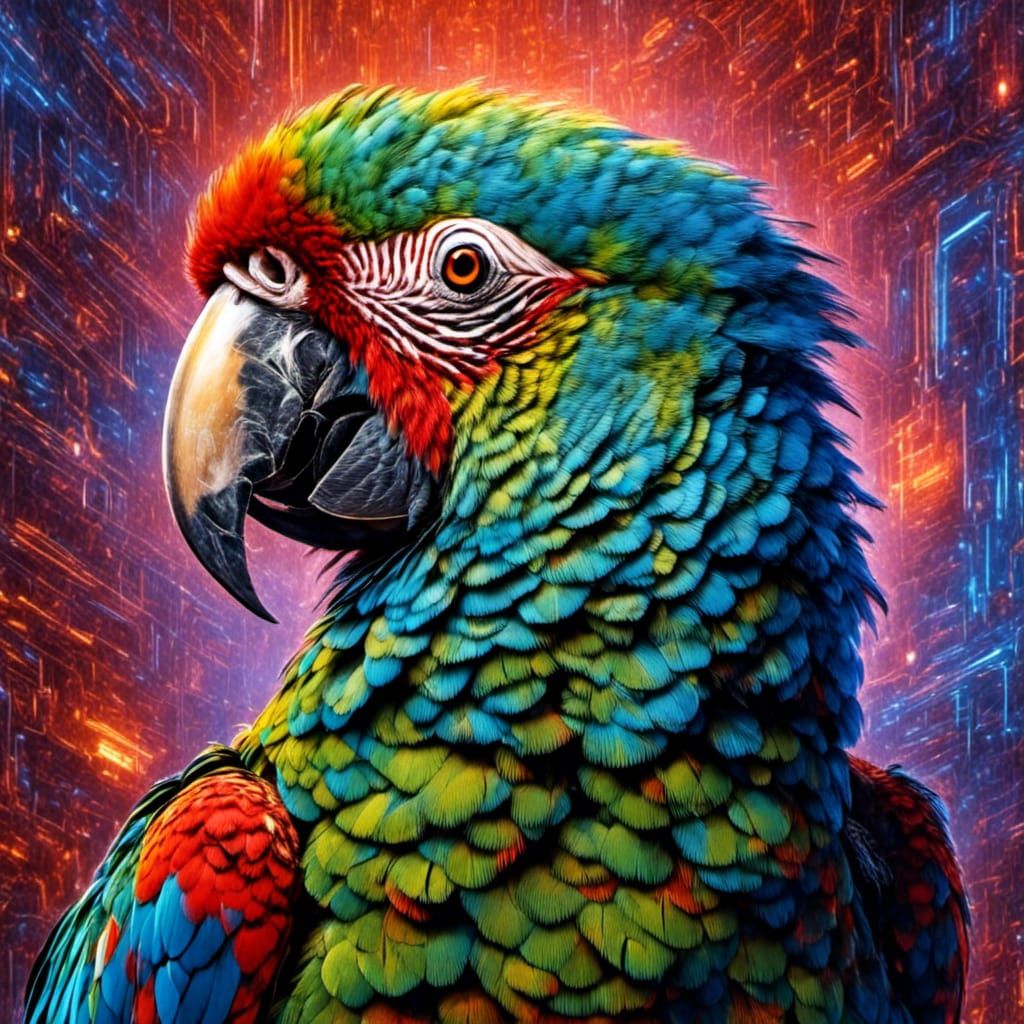 Inquisitive Parrot in cyberspace
