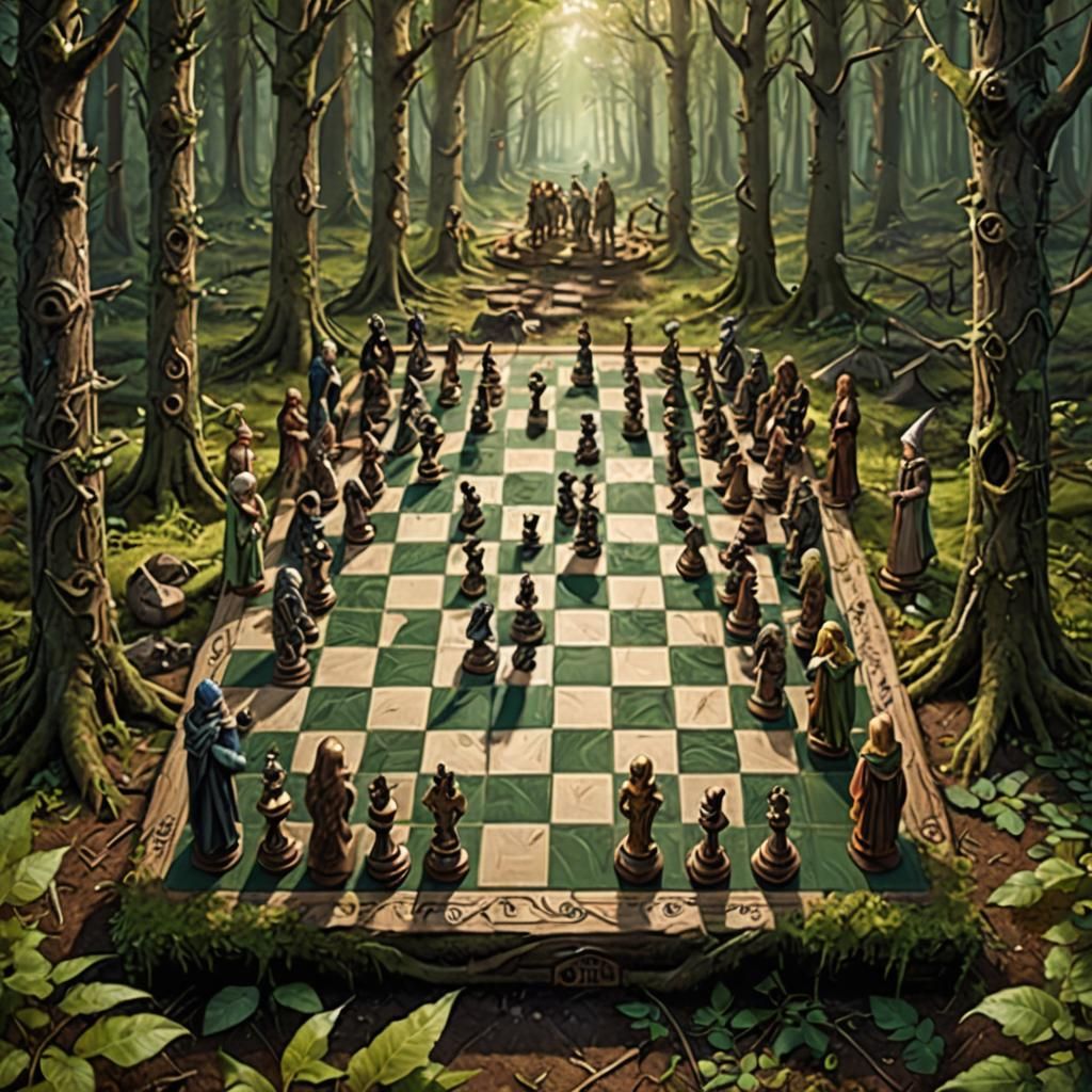 Living Chess Pieces in Enchanted Forest Game