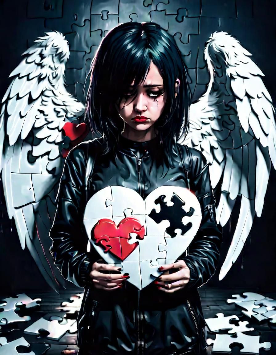 Cyberpunk Emo Angel: Missing Heart Piece