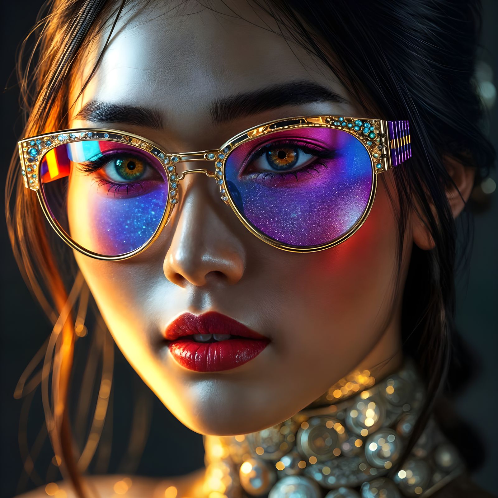 Mystical Japanese Beauty Shines with Radiant Amber Eyes