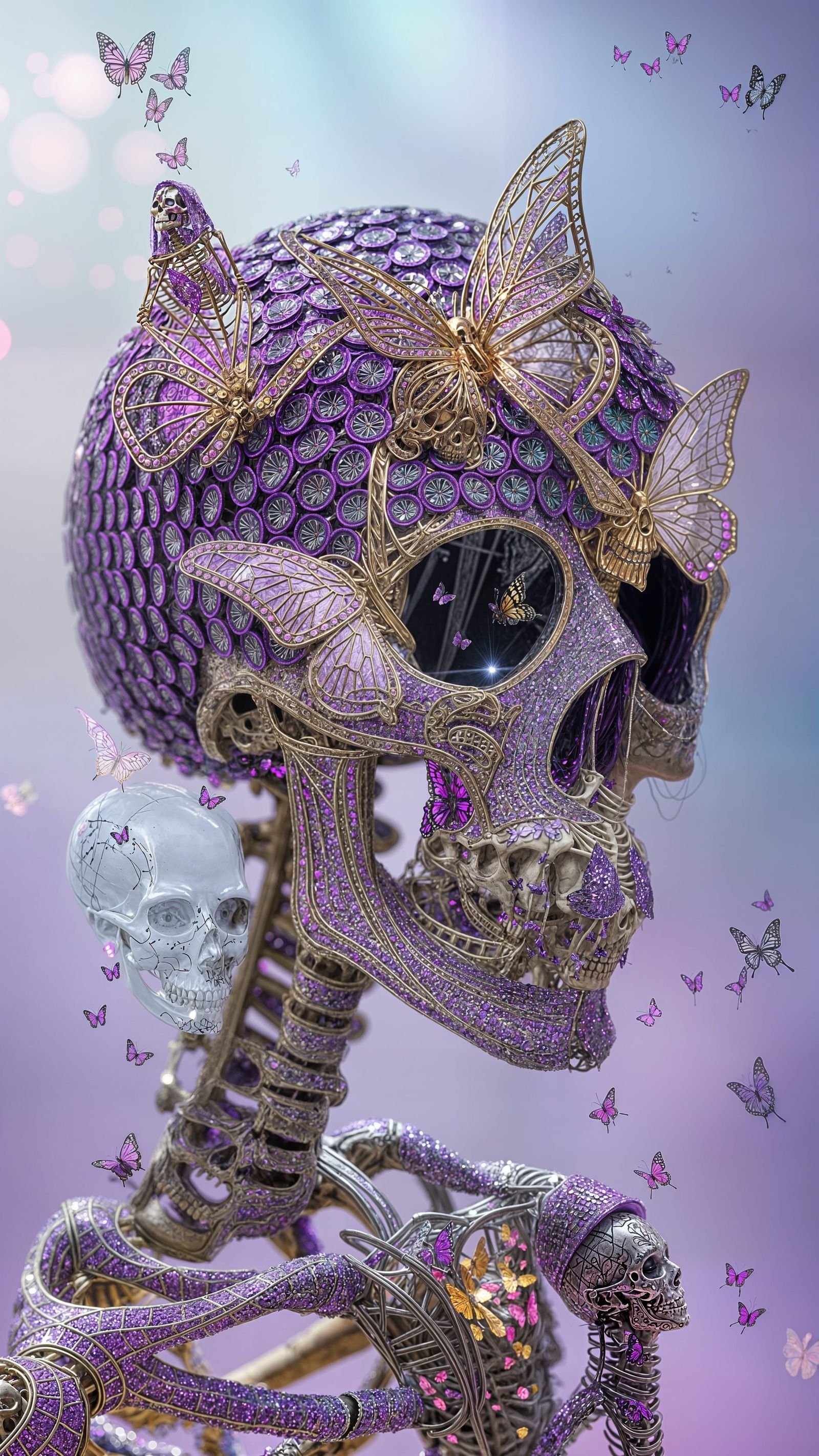 Surreal Sequin Skeleton Reveals Whimsical Butterfly Elegance