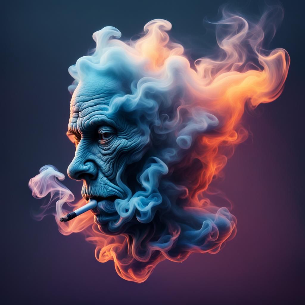 Hyperrealistic Smoke Ghost in Splash Art Style