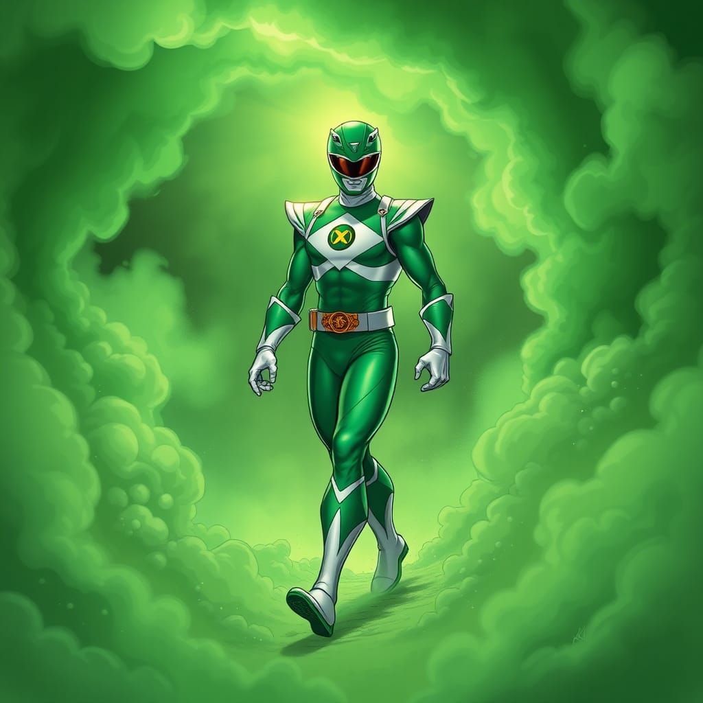 Mighty Green Power Ranger in Emerald Armor
