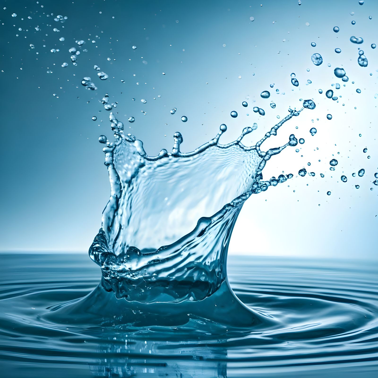 Glistening Water Droplets Explode in a Radiant Burst of Ligh...