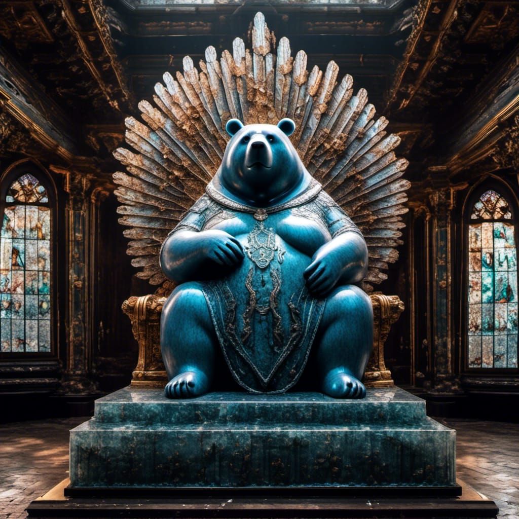 Ursine God on Throne with Angel Wings