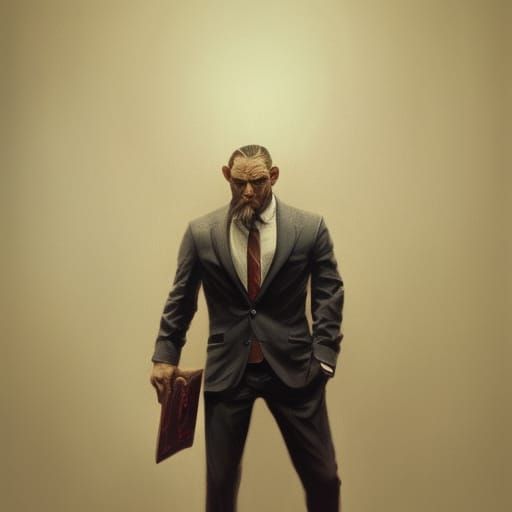 Ape in Suit Surreal Portrait with Dynamic Lighting