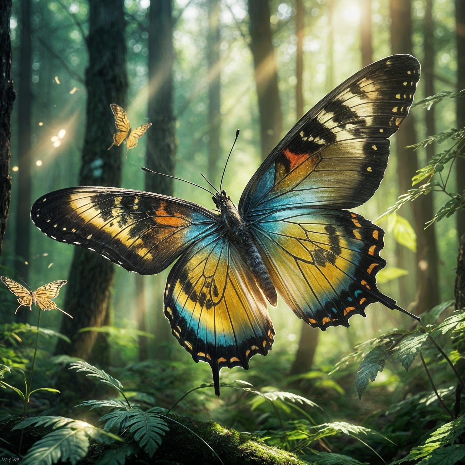 Dreamlike Butterfly in a Fairytale Forest