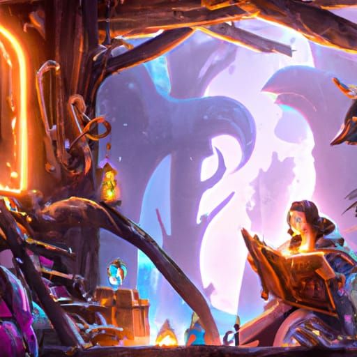 Dark Fantasy Scene with Volumetric Lighting