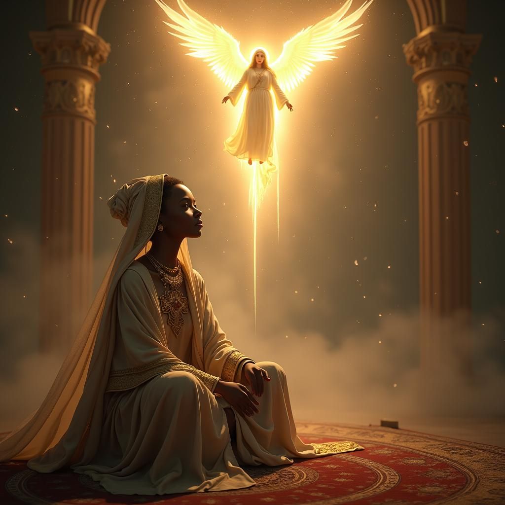 Mary Receives Gabriel's Message in Dreamlike Splendor