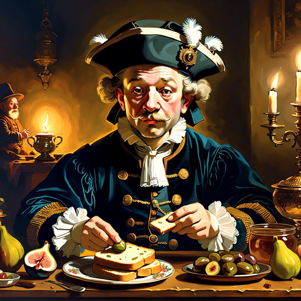 A Regal Captain's Feast in Baroque Opulence