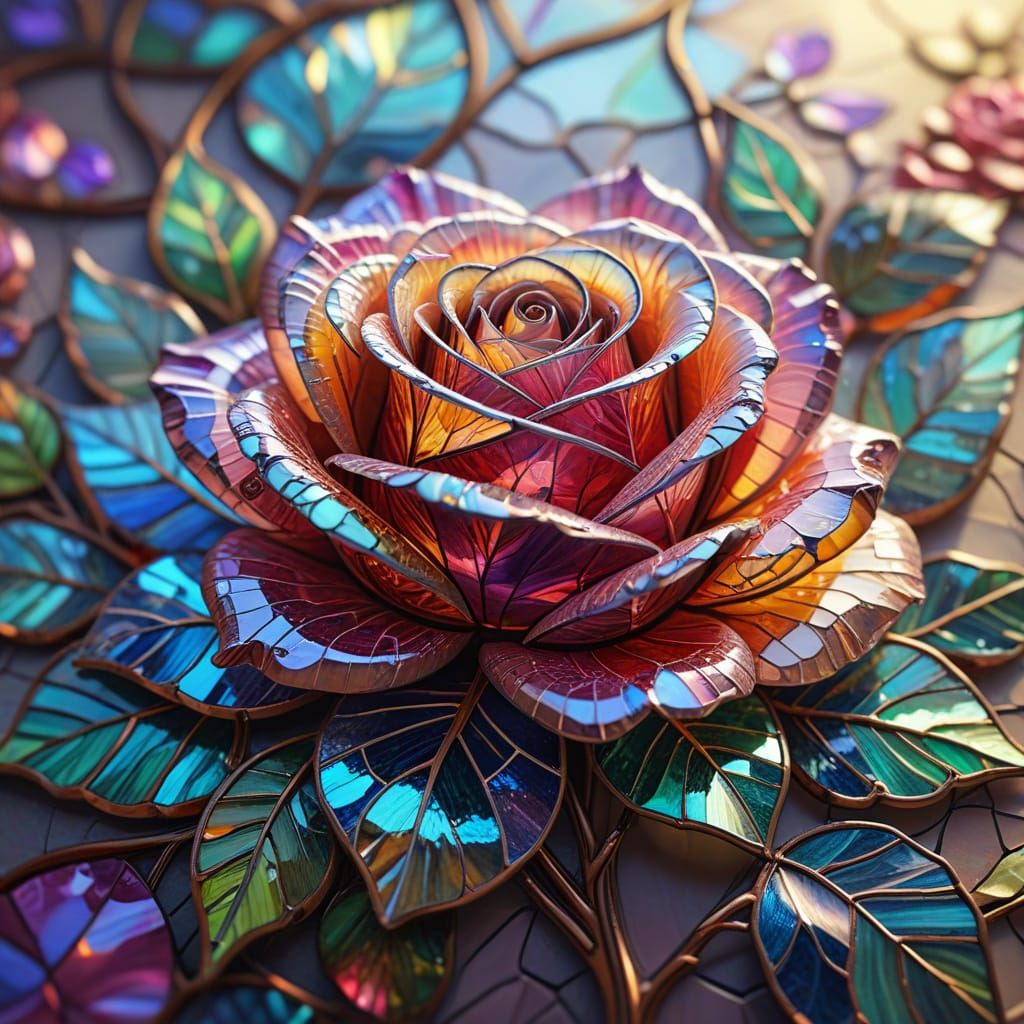 Stained Glass Rose