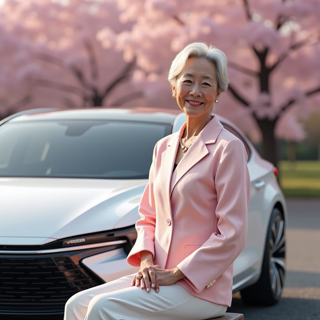 Futuristic Toyota Corolla Concept with Fashionable Lady